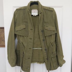 Anthropologie Hei Ruffle Military Jacket